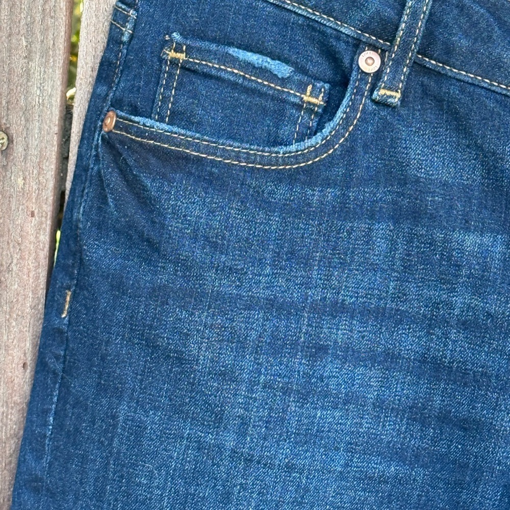 Loft Women’s Dark Blue Distressed Skinny Jeans - Classic Slim Fit Size 4/27 - Picture 8 of 16